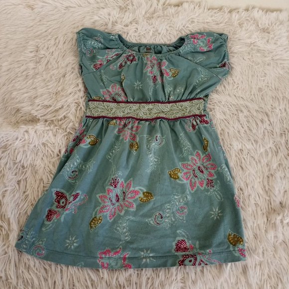 Tea Collection Blue Dress with Pink and Yellow Accents - Picture 4 of 5